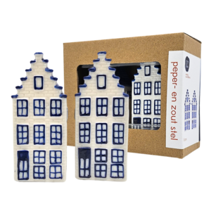 Heinen Delfts blauw Peper en Zoutvaatjes Holland