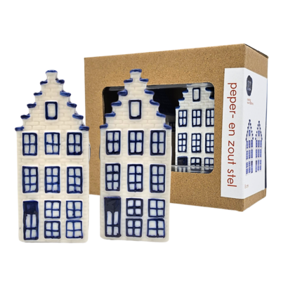 Heinen Delfts blauw Peper en Zoutvaatjes Holland