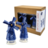 Heinen Delfts blauw Peper en Zoutvaatjes Holland - Molens