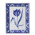 Heinen Delfts blauw Applikation Tulpe - Rechteck - Blumenrand
