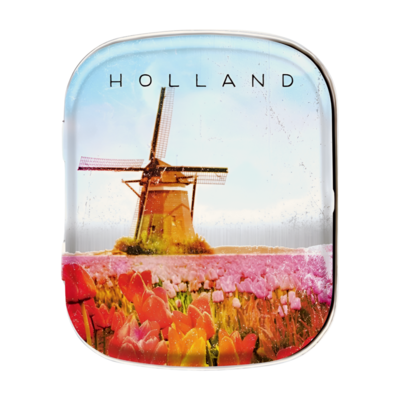 Typisch Hollands Mini tin with mints Dutch mill landscape - Vintage