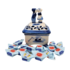 Typisch Hollands Delft blue candy bowl with kissing couple - filled with Zeeland babblers