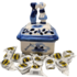 Typisch Hollands Delft Blue Candy Bowl with Kissing Couple - Filled with Dutch Hopjes