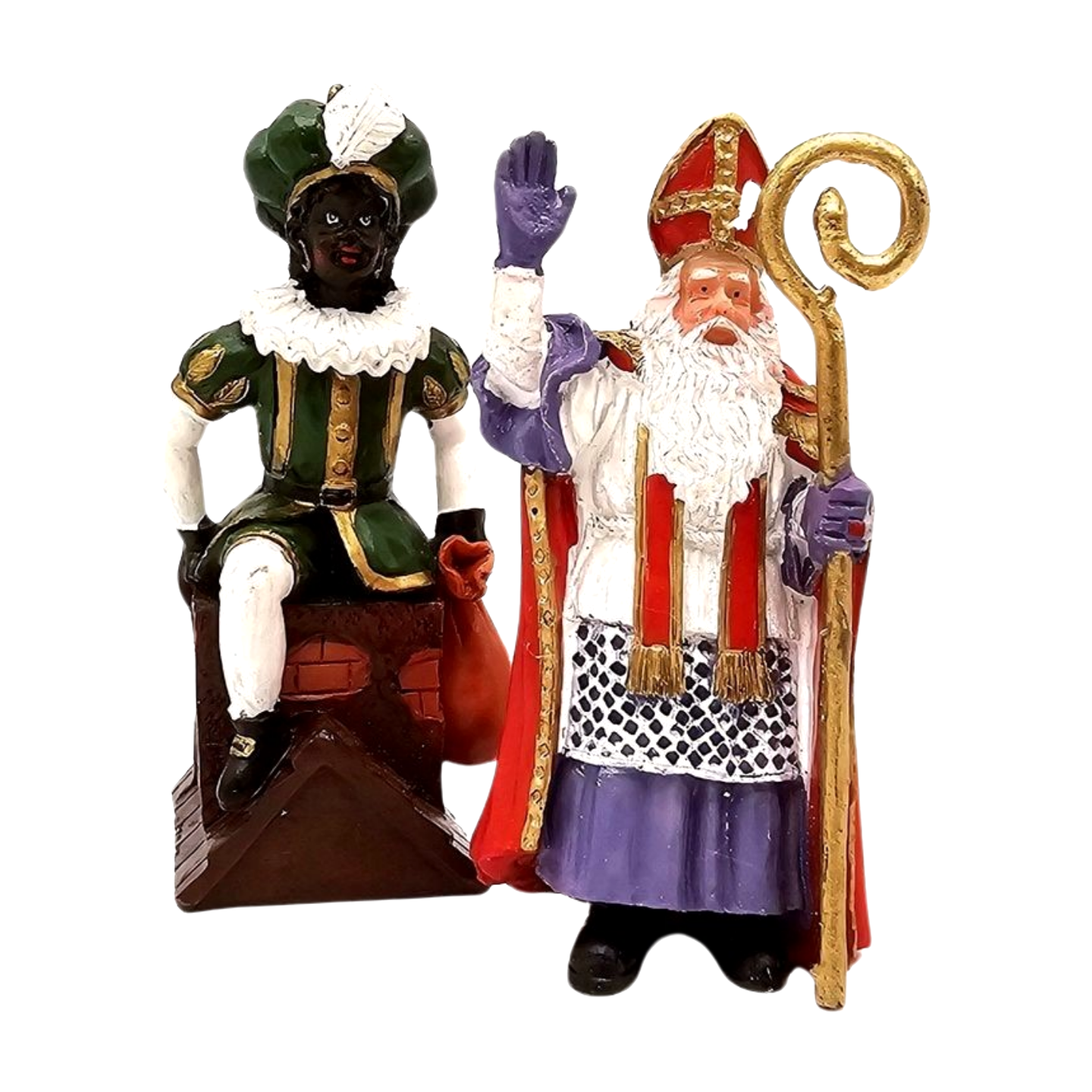 Sinterklaas en Schoorsteen-Piet figuren