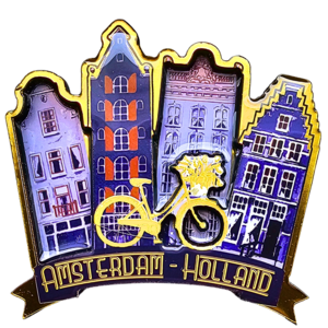 Typisch Hollands Magnet Grachtenhäuser - blau Amsterdam - Holland