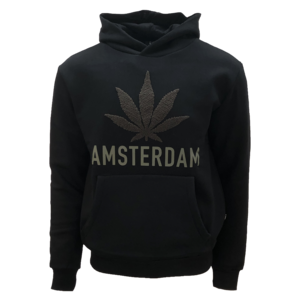 Fox Originals Amsterdam  zwart weed - Terry hooded sweater.