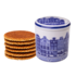 Stroopwafels (Typisch Hollands) Delft blue storage jar Amsterdam with syrup waffles