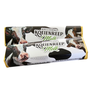 Typisch Hollands Dutch Cows bar with hazelnut filling (70 grams)
