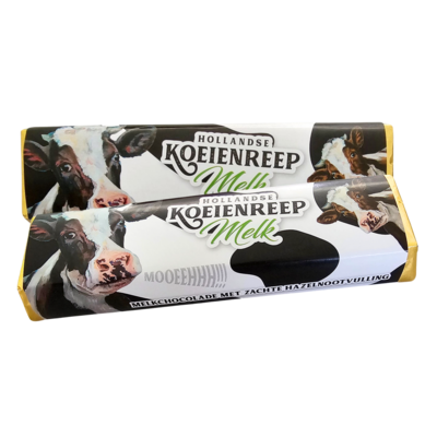 Typisch Hollands Dutch Cows bar with hazelnut filling (70 grams)
