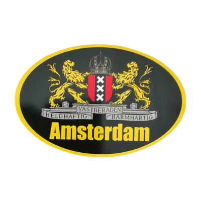 Typisch Hollands Sticker oval - Amsterdam - City coat of arms