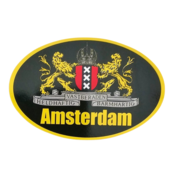 Typisch Hollands Sticker oval - Amsterdam - City coat of arms