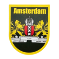 Typisch Hollands Sticker bagde-shape - Amsterdam - Black-Yellow