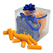 Typisch Hollands Souvenirbox met snoep - Gevelhuisjes - Delfts blauw straatje