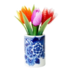 Heinen Delfts blauw Magnet - Delft blue flower pot with tulips