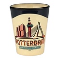 Matix Schnapsglas blau-weiß Rotterdam - Erasmusbrücke und Euromast