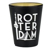 Matix Shot glass Rotterdam - Black and White Erasmus Bridge and Euromast