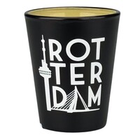 Matix Shot glass Rotterdam - Black and White Erasmus Bridge and Euromast