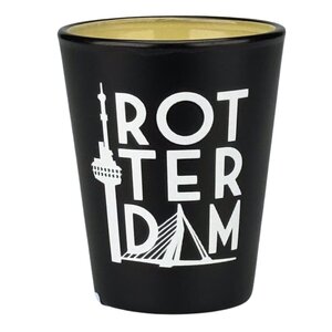 Matix Shot glass Rotterdam - Black and White Erasmus Bridge and Euromast