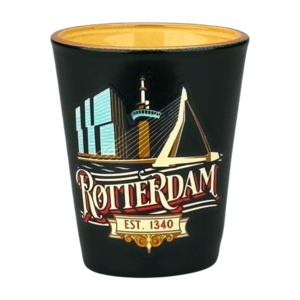 Matix Shot glass blue Rotterdam - Erasmus Bridge and Euromast