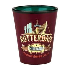 Matix Shotglas rood Rotterdam - Erasmusbrug en Euromast