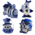 Matix Set of 4 Delft blue Christmas tree ornaments.