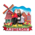 TTD Gifts Magnet Kissing couple at gable houses and mill - Amsterdam