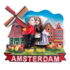 TTD Gifts Magnet Küssendes Paar an Giebelhäusern und Mühle - Amsterdam