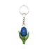 Typisch Hollands Mini-tulp sleutelhanger -blauw- met dubbel blad.