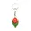 Typisch Hollands Mini tulip key ring - orange - with double leaf.