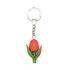 Typisch Hollands Mini tulip key ring - orange - with double leaf.