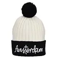 Robin Ruth Fashion Amsterdam Hat with Ball - White-Black