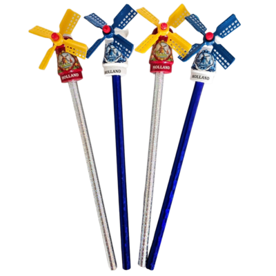 Typisch Hollands Pencils - red-white windmills 4 pieces