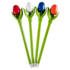 Typisch Hollands Tulpen-Kugelschreiber - 18 cm - 4er-Set