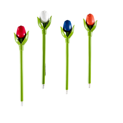 Typisch Hollands Tulpen-Kugelschreiber - 18 cm - 4er-Set