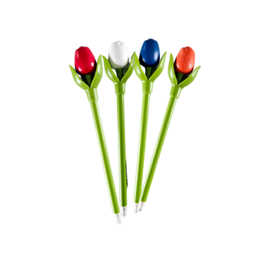 Typisch Hollands Tulpen-Kugelschreiber - 18 cm - 4er-Set