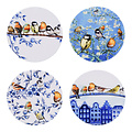 Heinen Delftware Luxus-Untersetzer – Steingut – Untersetzer Waldvögel 4er-Set