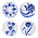 Heinen Delftware Luxe onderzetters - Aardewerk - Tulpenmix set van 4