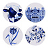 Heinen Delfts blauw Luxury coasters - Earthenware - Dutch pictures set of 4