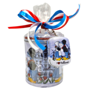 typisch-hollands-geschenkpakket Stroopwafels in einer Holland-Dose – mit Schlüsselanhänger Minimint-Dose