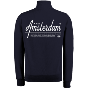 Holland fashion Pullover mit Reißverschluss – Amsterdam – Dunkelblau – 2 Seiten