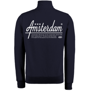 Holland fashion Sweater with Zipper - Amsterdam - Dark Blue - 2 sides