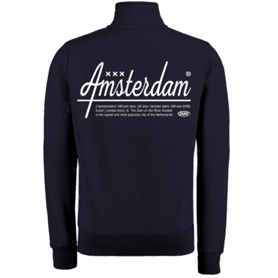 Holland fashion Sweater met Rits - Amsterdam - Donkerblauw - 2 zijden