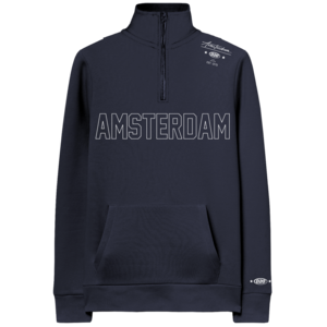 Holland fashion Half zip sweater - Amsterdam - Dark blue with embroidery