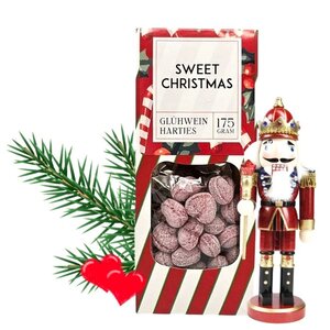 Typisch Hollands Snoepdoosje -Kerst - Sweet Christmas Gluhwein hartjes 175gram