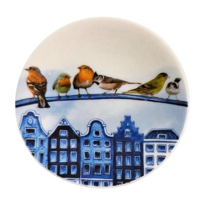 Typisch Hollands Magnet - blue Holland - City birds - Facade houses