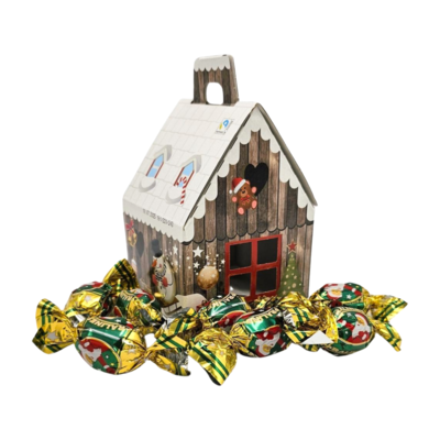 Typisch Hollands Candy house - Wooden decoration and snowman - Chocolate pralines