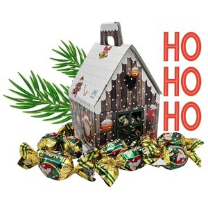 Typisch Hollands Candy house - Wooden decoration and snow - Chocolate pralines