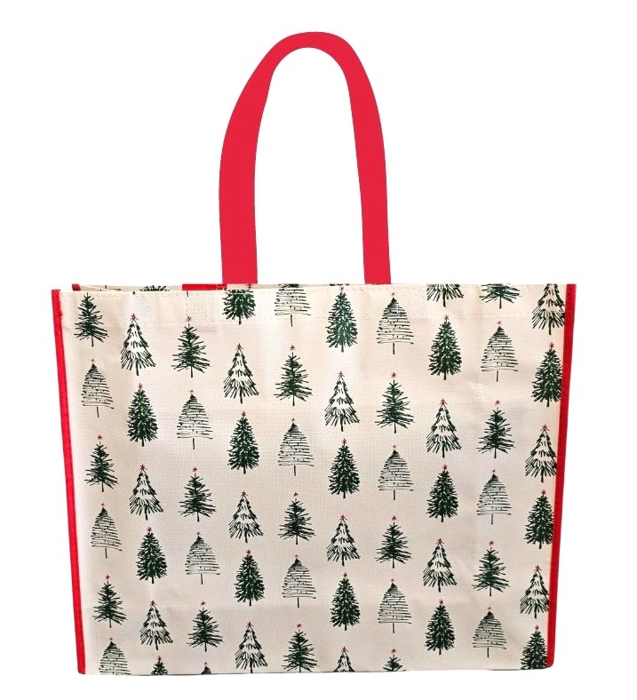 Boodschappentas Kerst Luxe Shopper Kerst Naturel Kerstboommotief Typisch Hollands