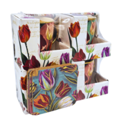 Matix Gift Set 4 Large Mugs - Pretty Tulips with Free Coasters