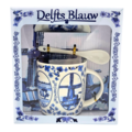 TTD Gifts Becher mit Löffel und Untertasse Holland Delfter Blau